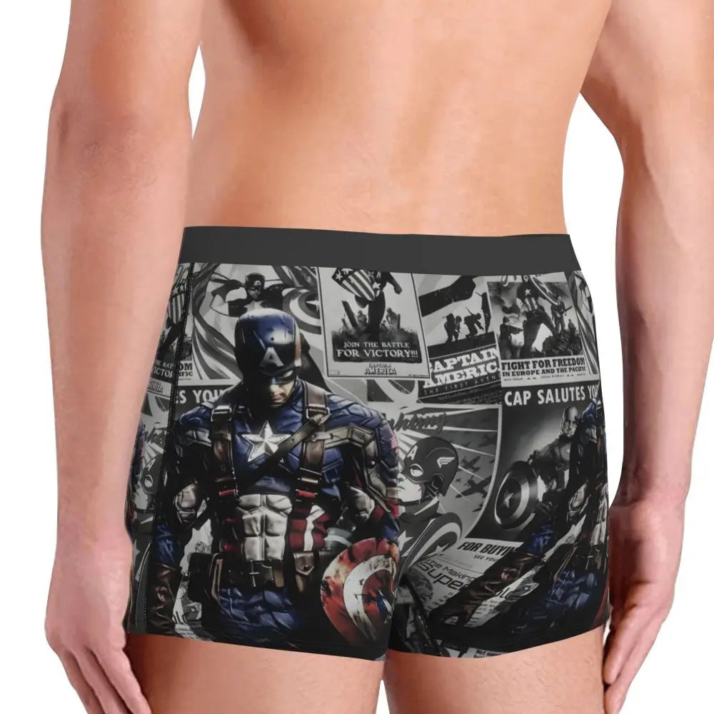 Captain America Comics Design Boxer Shorts for Men by MINISO