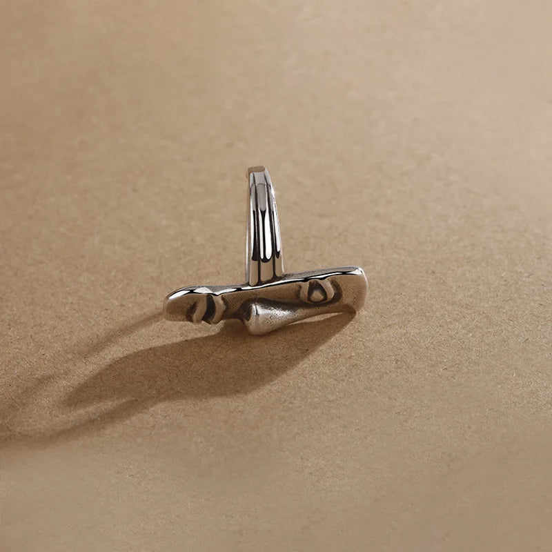Abstract Face Finger Rings For Men Women Unisex Fashion