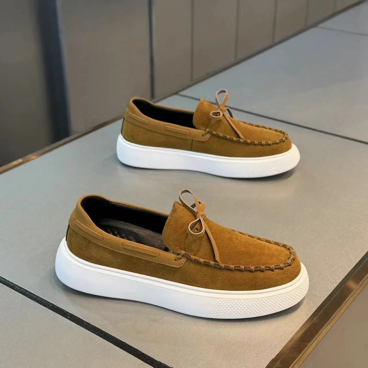 Men's Casual Leather Loafers Slip-On Driving Shoes