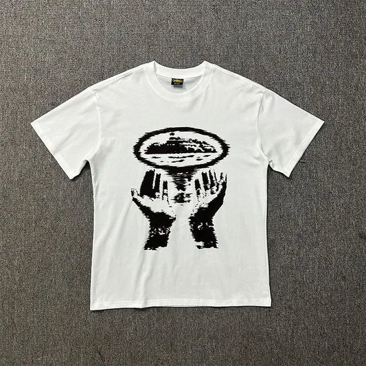 Men's printed T-shirt street fashion clothing avant-garde style retro oversized design men's and women's comfortable top