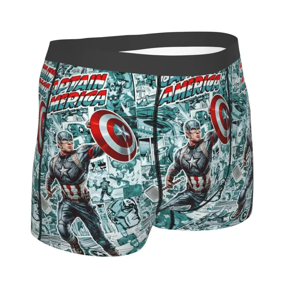 Captain America Comics Design Boxer Shorts for Men by MINISO