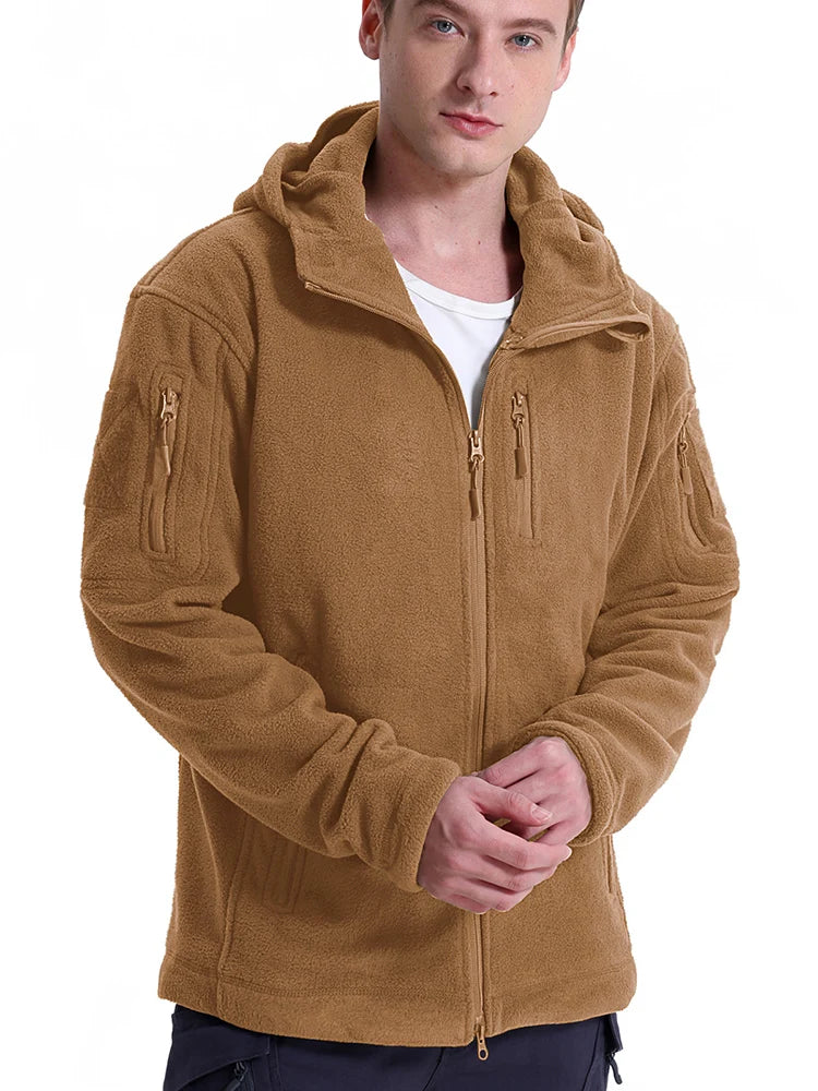 Men's Tactical Fleece Jacket Winter Zip Military Hoodies