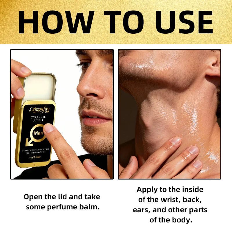Lemonfay Men's Cologne Balm Portable Alcohol Free