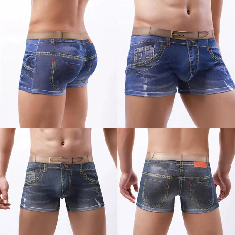 Men's Denim Boxer Shorts by NURRASA