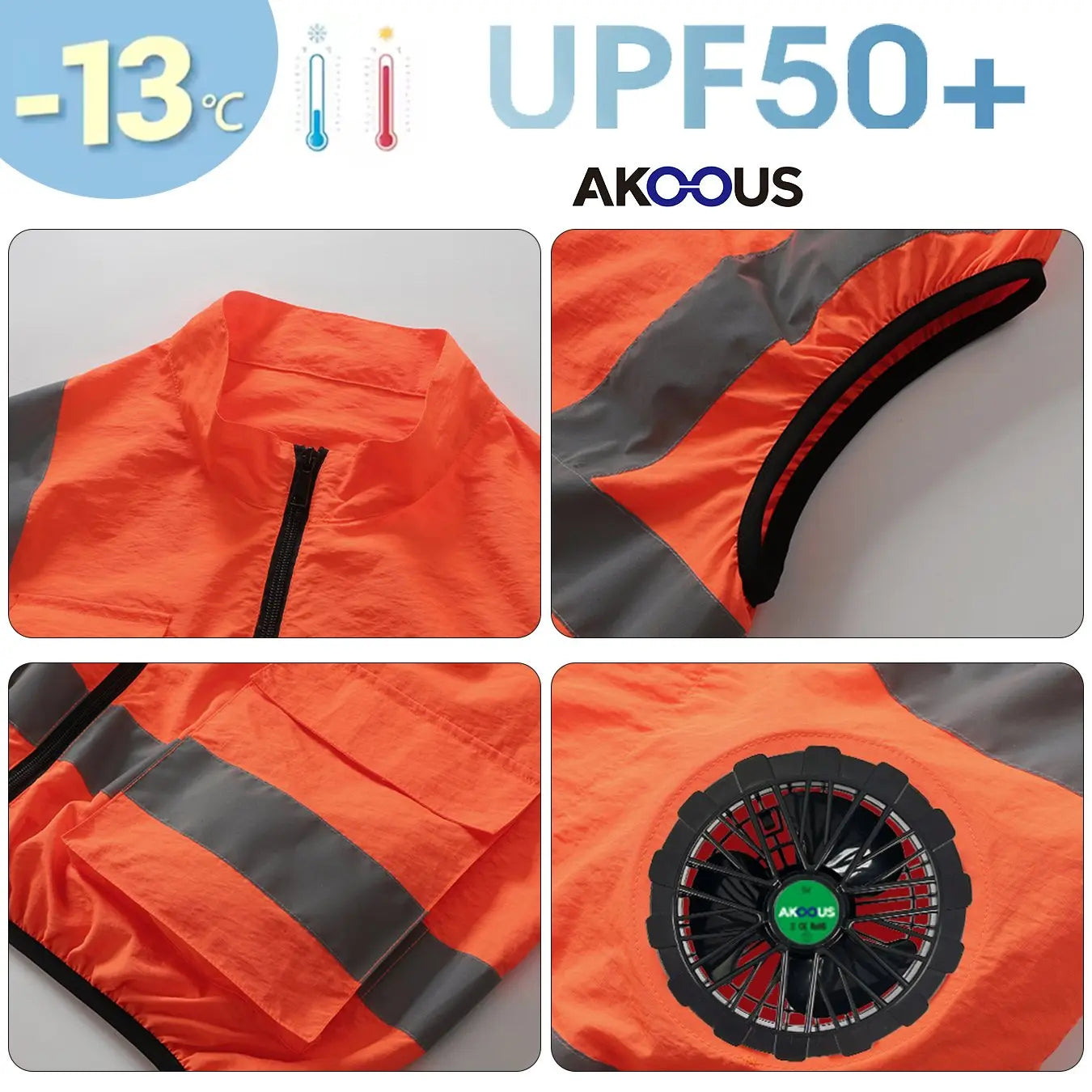 AKOOUS USB 3-Fans Cooling Vest for Men and Women