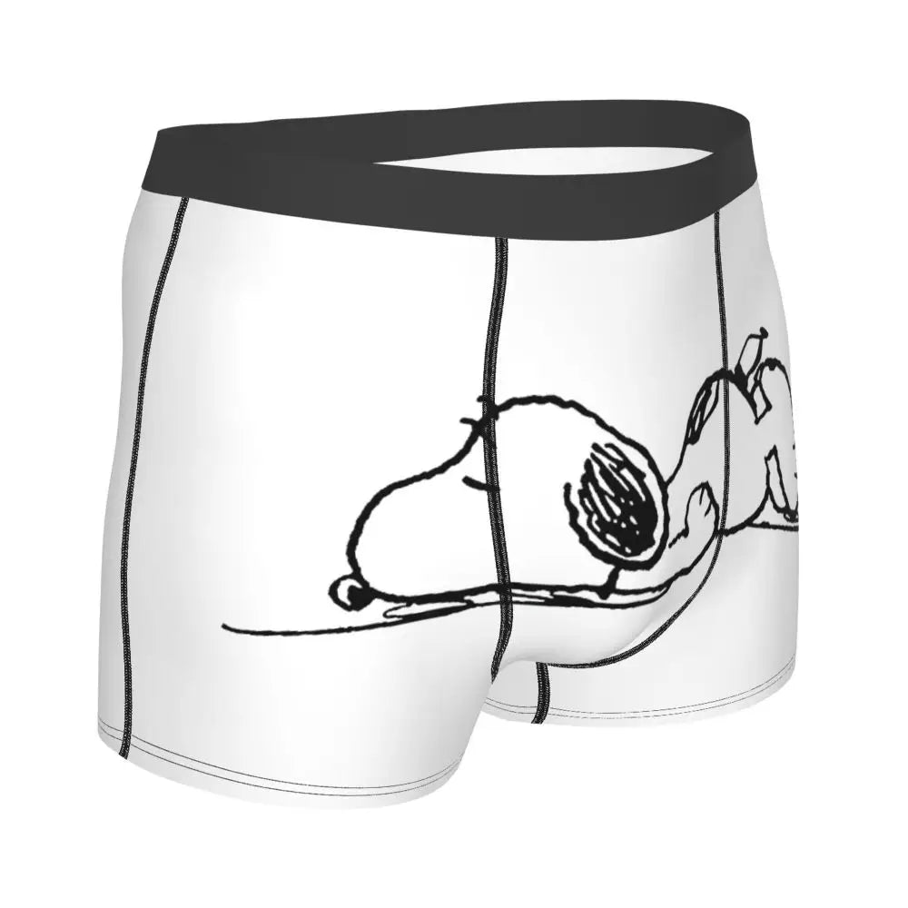 Snoopy Boxer Briefs for Men - Giggle Print Polyester Blend