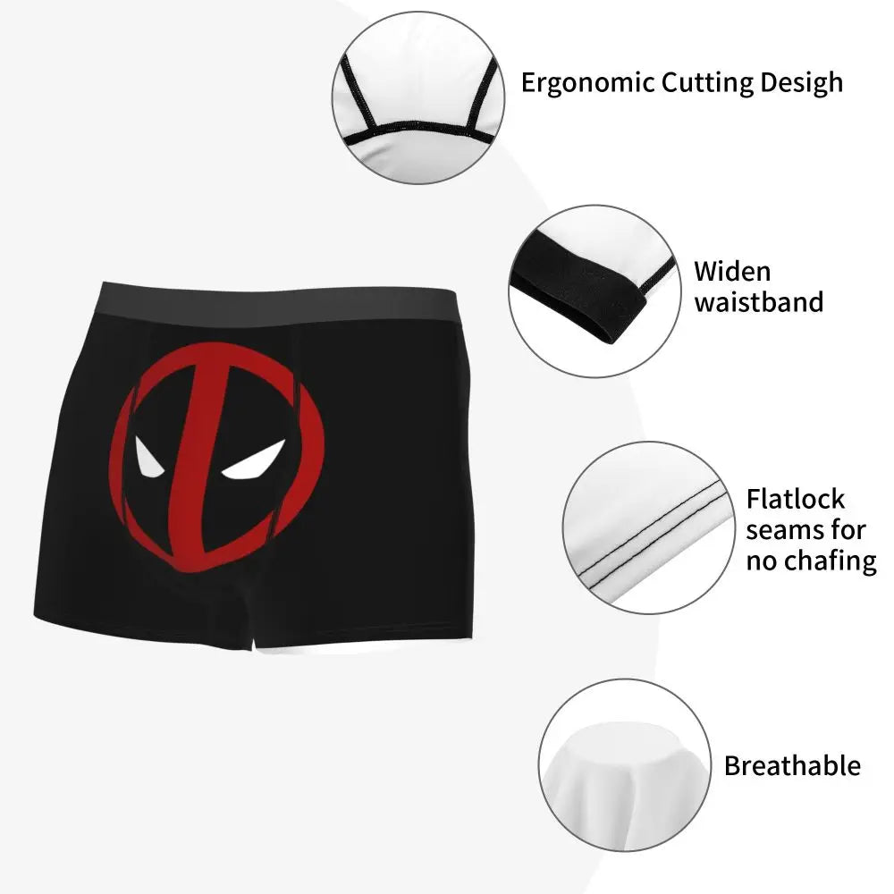 Deadpool Boxer Shorts for Men - Lycra Polyester Blend