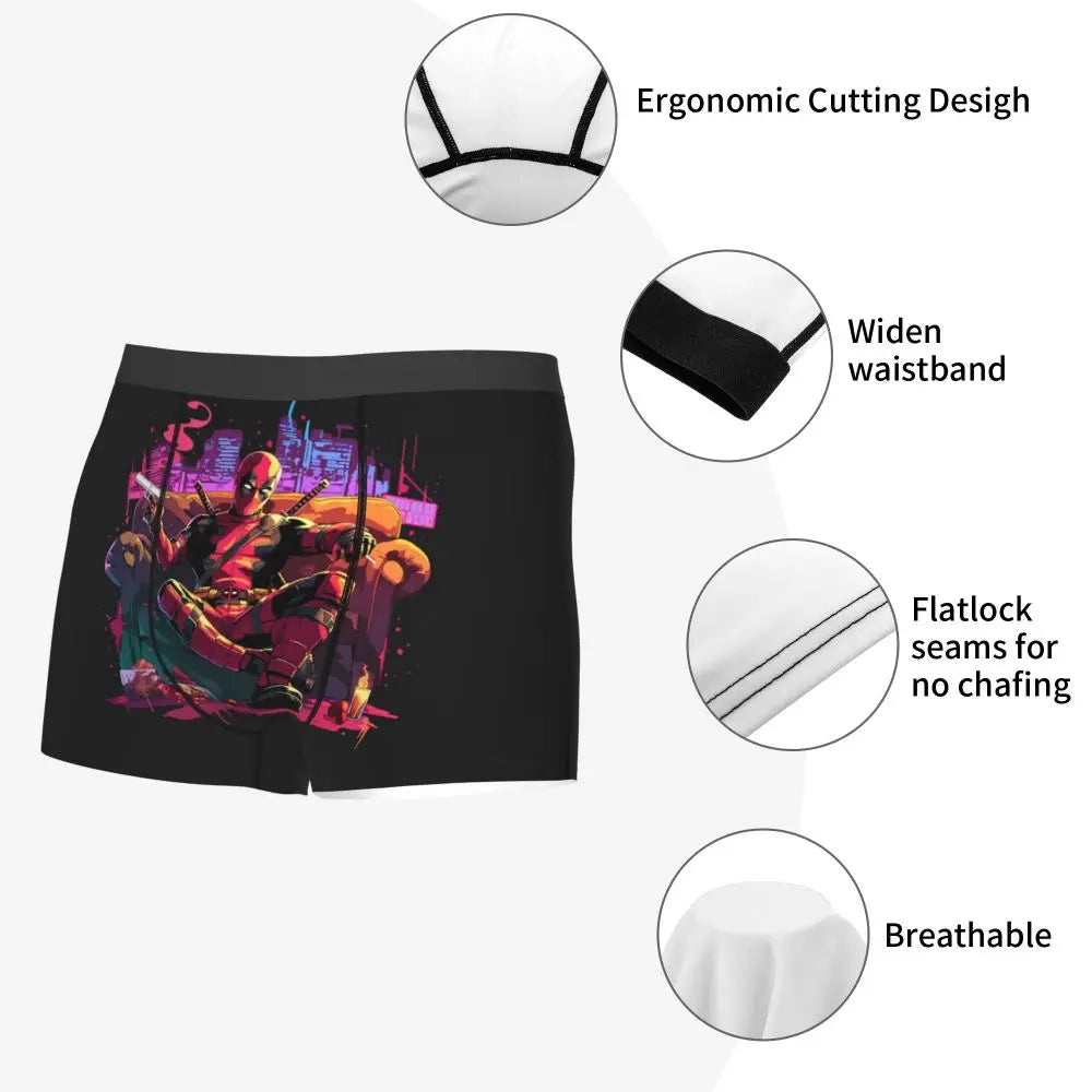 Deadpool Boxer Shorts for Men - Lycra Polyester Blend