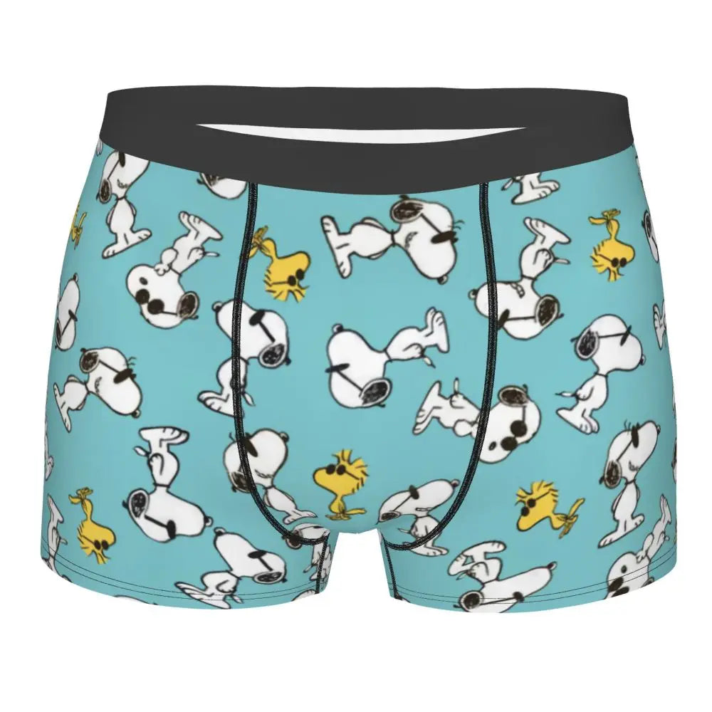 Snoopy Boxer Briefs for Men - Giggle Print Polyester Blend