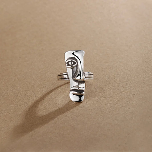 Abstract Face Finger Rings For Men Women Unisex Fashion