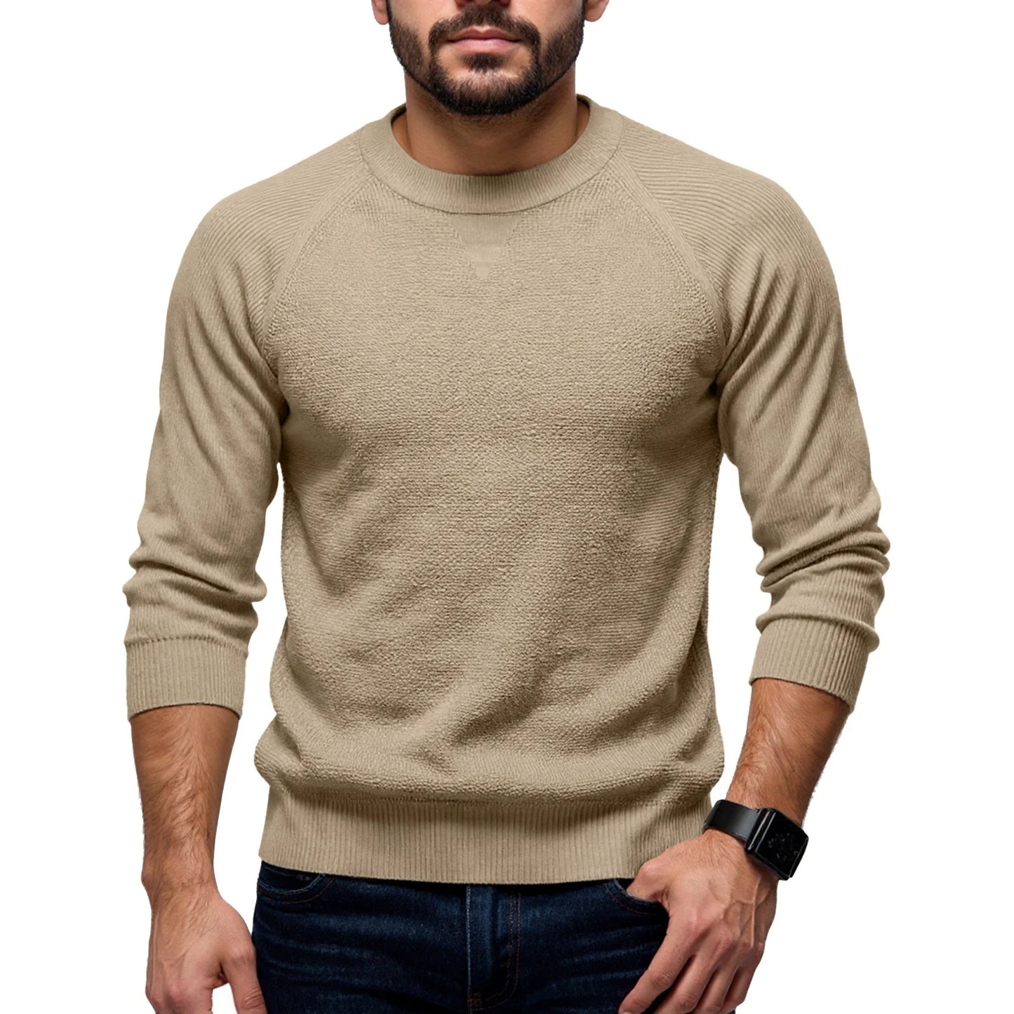 Men'S Tops T-Shirts Knitted Round Neck Sweaters Men'S Fashion Tops Daily Wear Gray Casual Warm Daily Commuting Casual Gathering