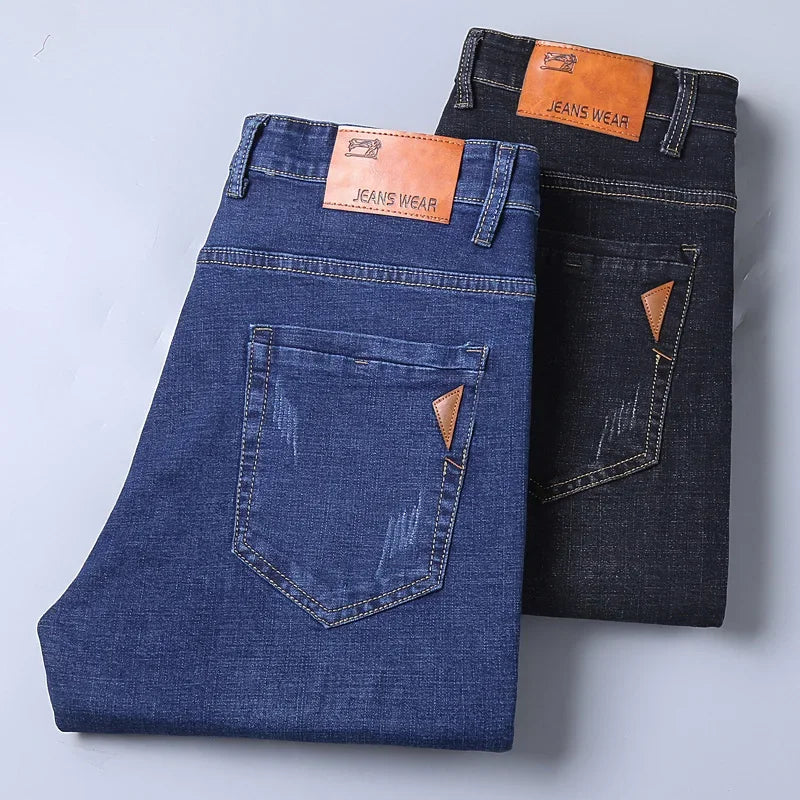 Men's Stretch Slim Fit Straight Jeans for Casual Wear