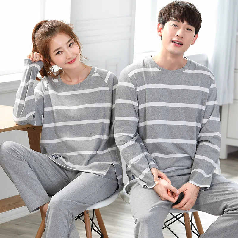 Cotton Korean Men Pajama Set Sleepwear