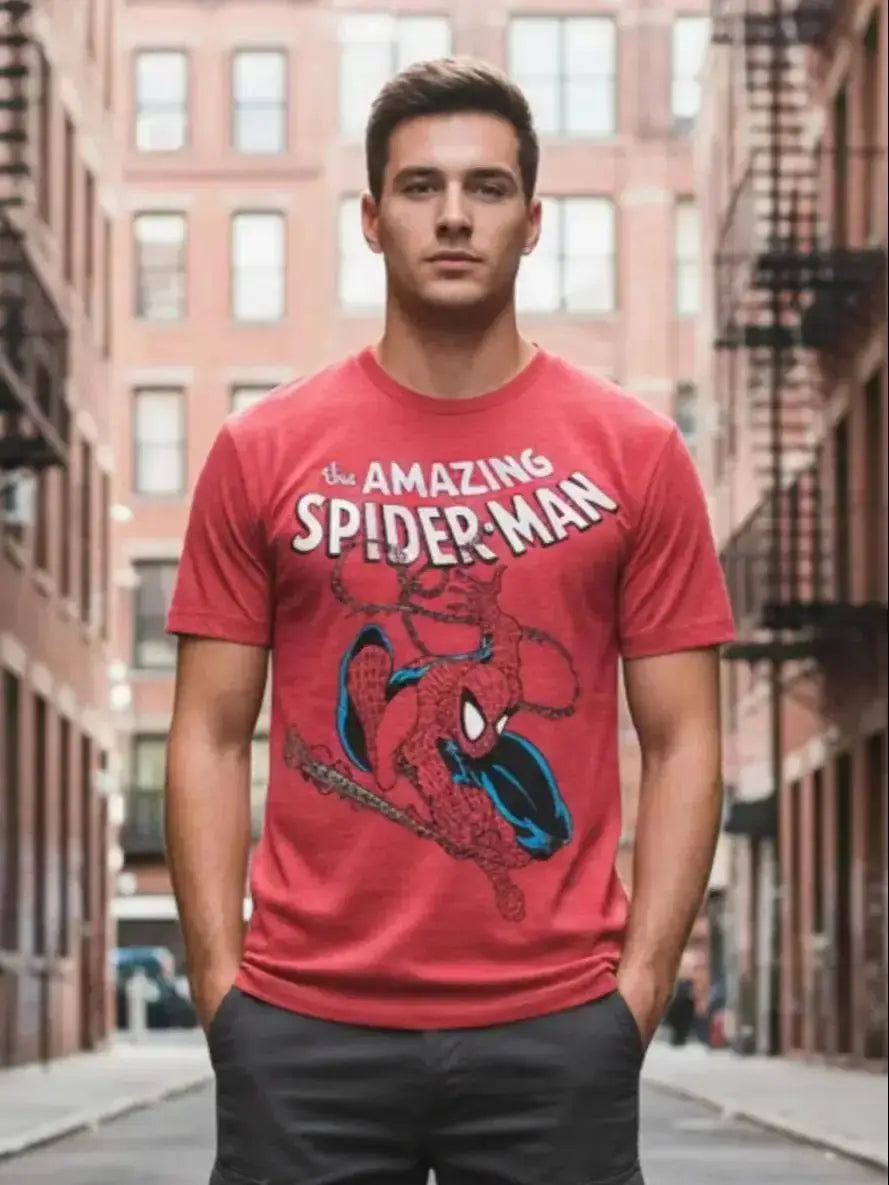 Y2K Friendly Neighbourhood Marvel Spider Man Short Sleeve T-Shirt for Men and Women