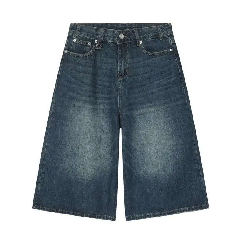 IEFB American Style Men's Shorts Camouflage Calf-Length Pants Straight Wide Leg Male Short Jeans Summer Fashion Bottom 9C7600