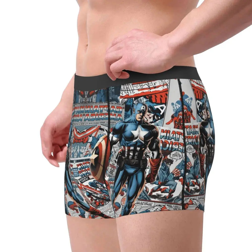 Captain America Comics Design Boxer Shorts for Men by MINISO