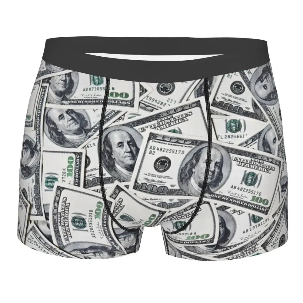 Money Print Boxer Briefs for Men
