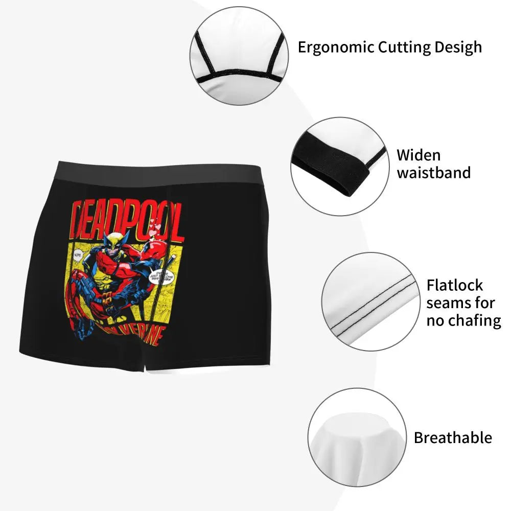 Deadpool Boxer Shorts for Men - Lycra Polyester Blend