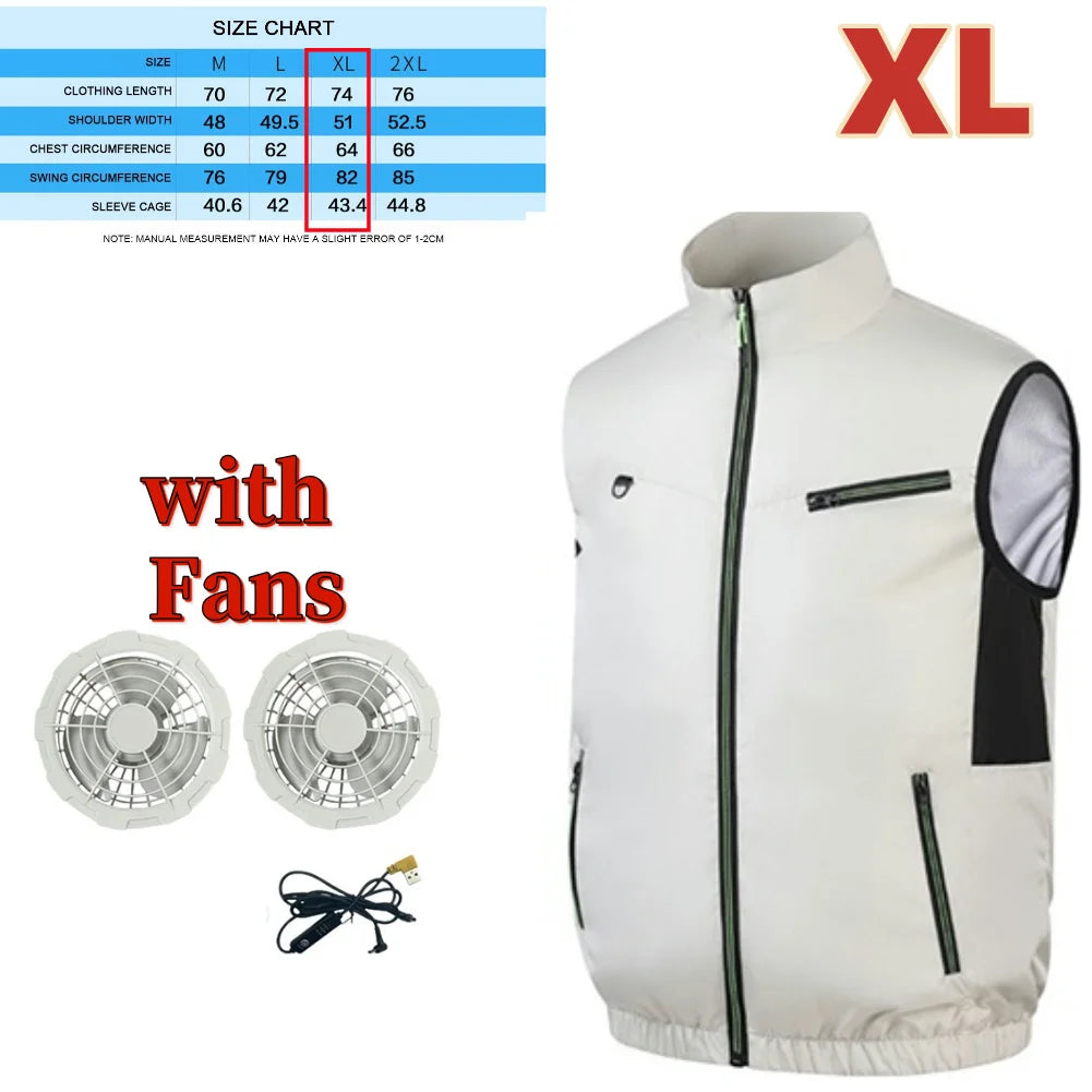 Cooling Fan Vest for Men and Women - Breathable Polyester
