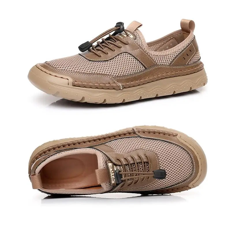 Breathable Mesh Casual Shoes for Men in Black White Brown