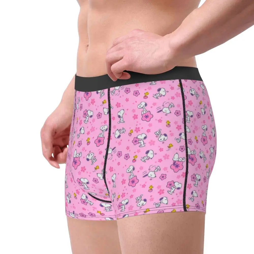 Snoopy Boxer Briefs for Men - Giggle Print Polyester Blend