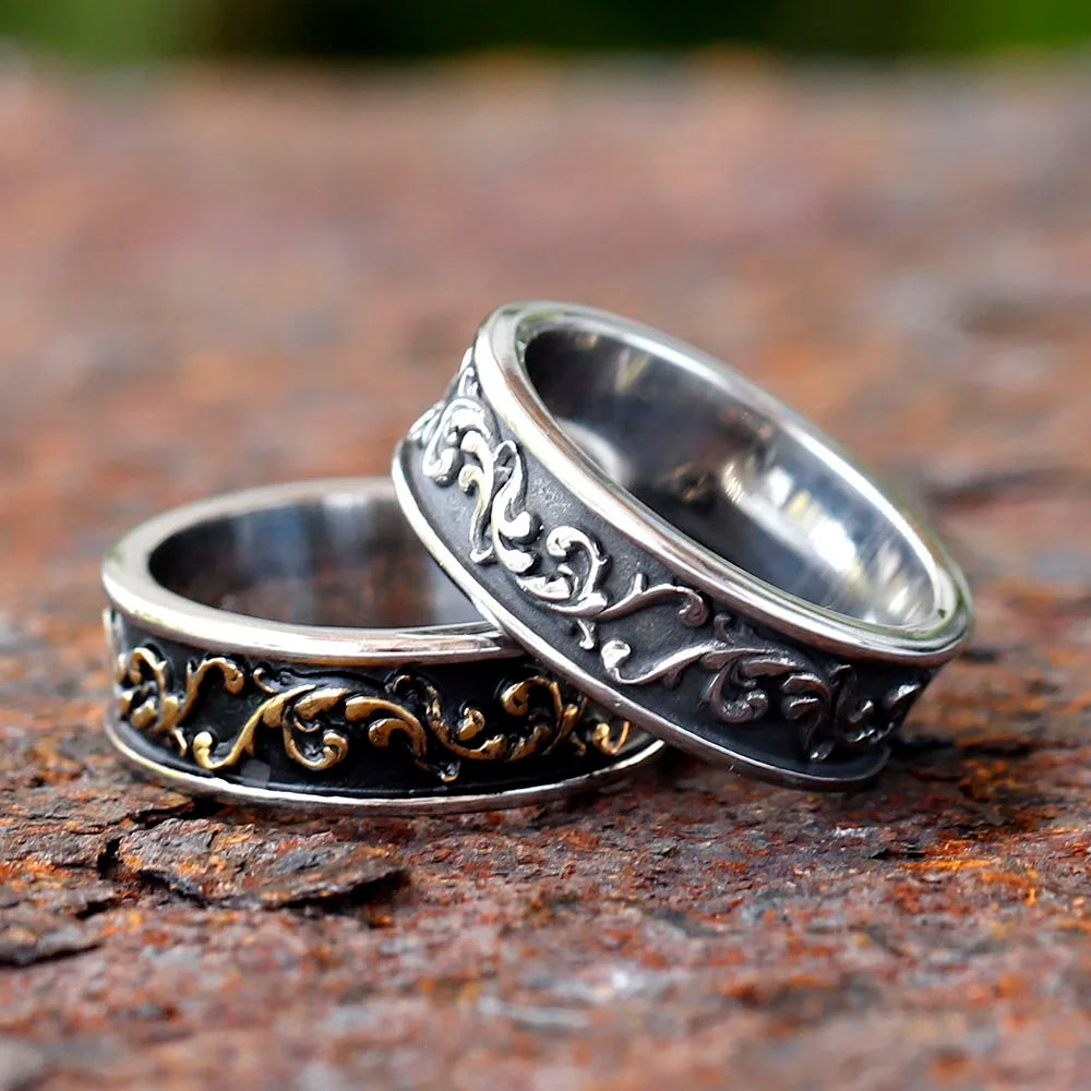 Engraved Rings for Men Women Fashion Party Stainless Steel Ring